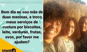 Mãe oferece serviços de costura em troca de comida e ganha vaquinha