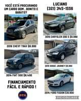 May be an image of car and text that says 'VOCÊ ESTÁ PROCURANDO UM CARRO BOM BONITO E BARATO? LUCIANO (321) 345-1556 2015 CHRYSLER 200 S $9.990 2016 CHEVY TRAX $8.990 2015 DODGE JOURNEY $9.990 2014 FIAT 5OO $8.490 FINANCIAMENTO FÁCIL E RÁPIDO! DTA 2014 FORD FUSION $10.900 PIC.COLLAGE'