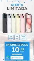 May be an image of phone and text that says 'OFERTA LIMITADA A16 BIONIC 48 MP TELA 6.7 IPHONE 15 PLUS $ 10 99, APARTIR EM 36X SEM JUROS Total WIRELESS COMPRE AQUI Comte 1'